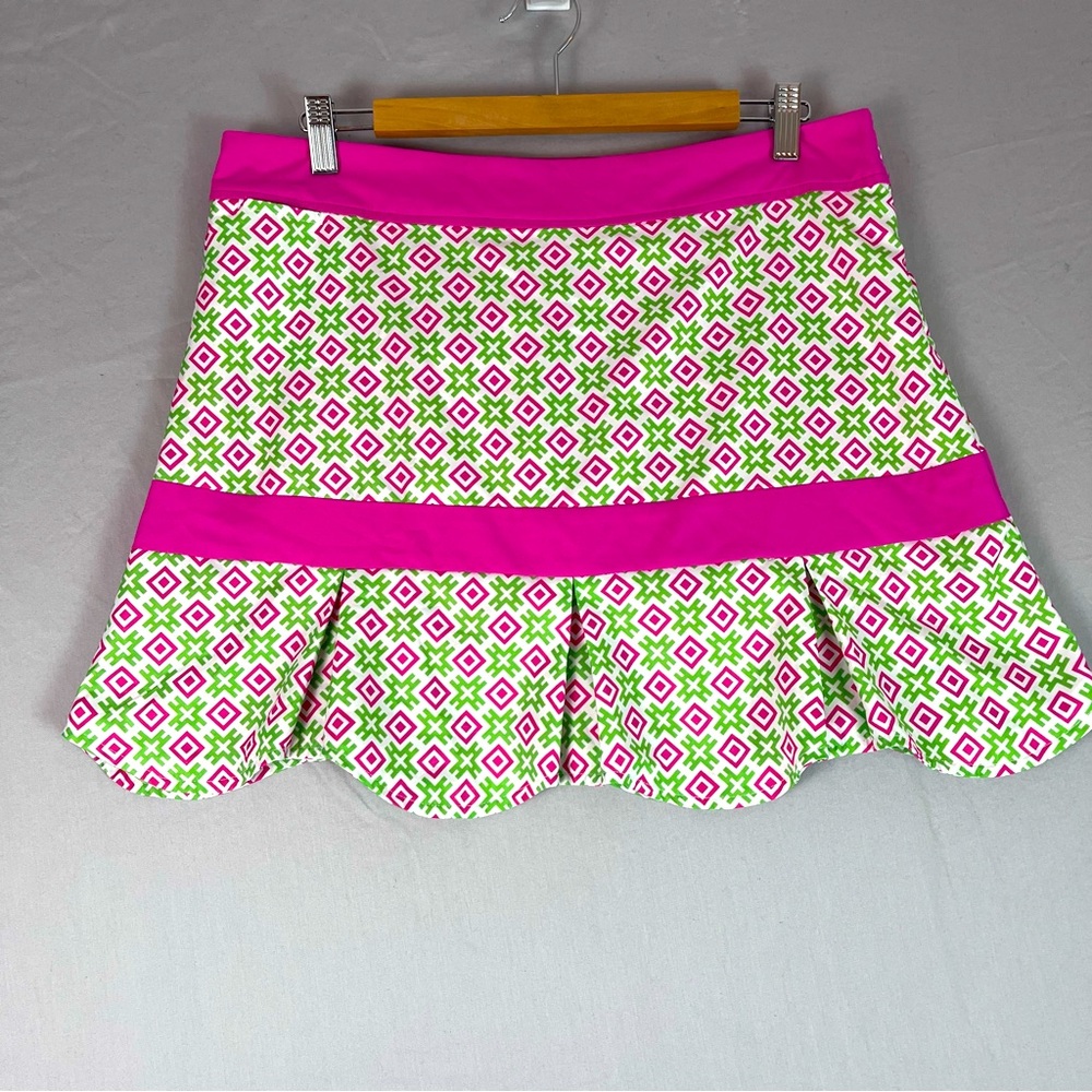 Vibrant Pink and Green Mini Skirt